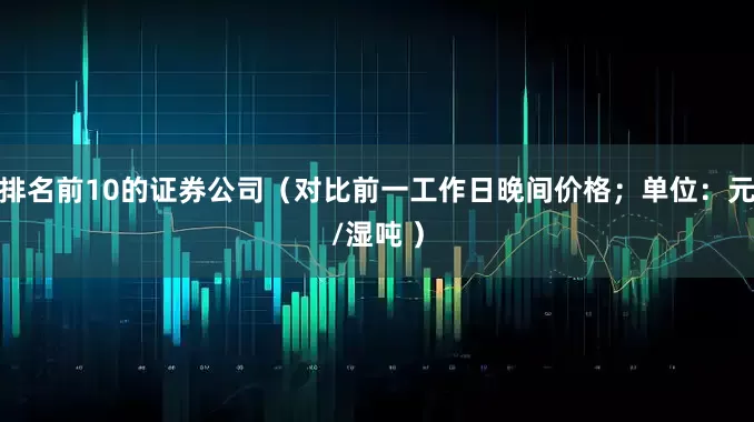 排名前10的证券公司（对比前一工作日晚间价格；单位：元/湿吨 ）